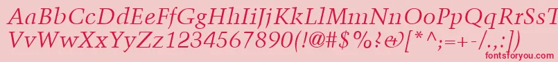 TrumpMediaevalLtItalic Font – Red Fonts on Pink Background