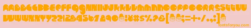 Runtron1 Font – Orange Fonts on Pink Background