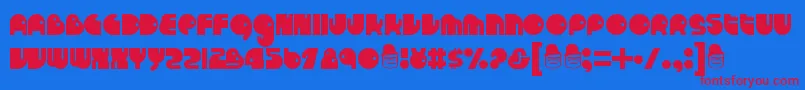 Runtron1 Font – Red Fonts on Blue Background