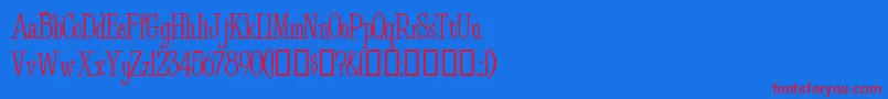 Budem-fontti – punaiset fontit sinisellä taustalla