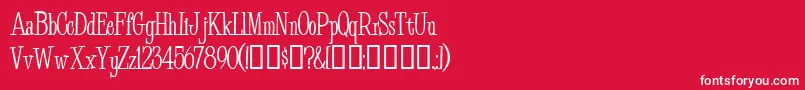 フォントBudem – 赤い背景に白い文字