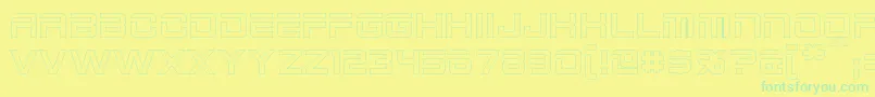 Шрифт 2015CruiserHollow – зелёные шрифты на жёлтом фоне