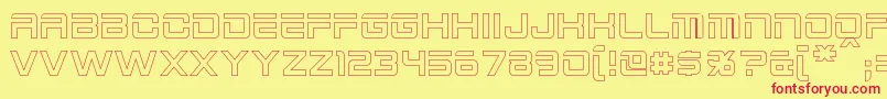 2015CruiserHollow Font – Red Fonts on Yellow Background
