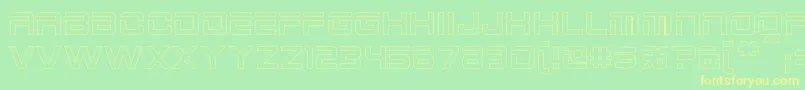 2015CruiserHollow-Schriftart – Gelbe Schriften auf grünem Hintergrund