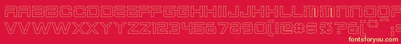 2015CruiserHollow-Schriftart – Gelbe Schriften auf rotem Hintergrund