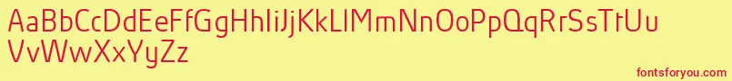 Czcionka AbsolutProLightReduced – czerwone czcionki na żółtym tle