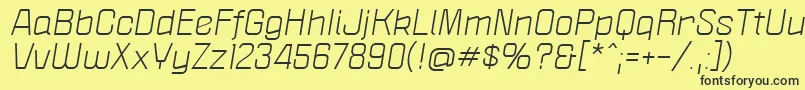 PoliticaXtItalic Font – Black Fonts on Yellow Background