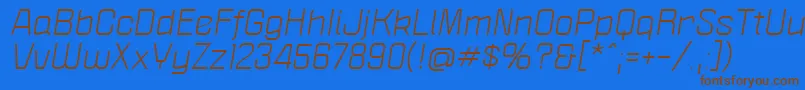 PoliticaXtItalic Font – Brown Fonts on Blue Background