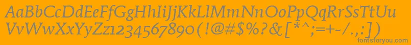 MendozaRomanOsItcTtBookita Font – Gray Fonts on Orange Background