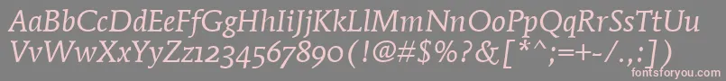 MendozaRomanOsItcTtBookita Font – Pink Fonts on Gray Background