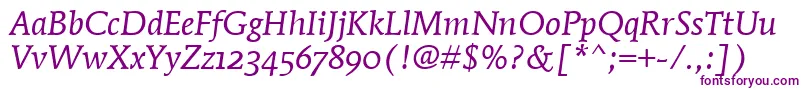 MendozaRomanOsItcTtBookita Font – Purple Fonts on White Background