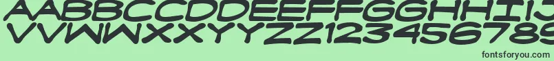 Czcionka FanboyHardcoreBold – czarne czcionki na zielonym tle