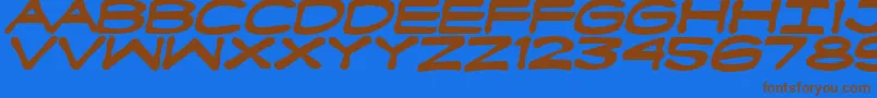 FanboyHardcoreBold Font – Brown Fonts on Blue Background