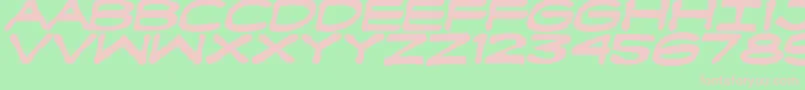 FanboyHardcoreBold-Schriftart – Rosa Schriften auf grünem Hintergrund
