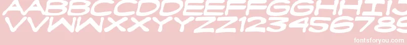 FanboyHardcoreBold-fontti – valkoiset fontit vaaleanpunaisella taustalla