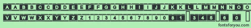 fuente Acfilmstrip – Fuentes Negras Sobre Fondo Verde