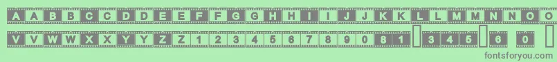 Шрифт Acfilmstrip – серые шрифты на зелёном фоне