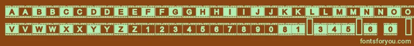 Acfilmstrip Font – Green Fonts on Brown Background