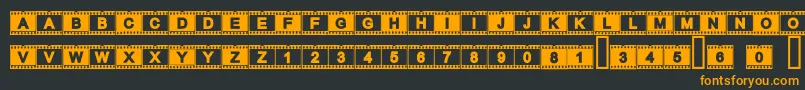 Шрифт Acfilmstrip – оранжевые шрифты на чёрном фоне