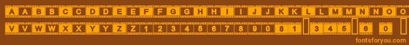 Шрифт Acfilmstrip – оранжевые шрифты на коричневом фоне