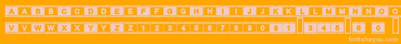 Acfilmstrip-Schriftart – Rosa Schriften auf orangefarbenem Hintergrund