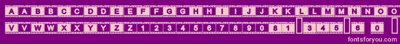 Acfilmstrip-Schriftart – Rosa Schriften auf violettem Hintergrund