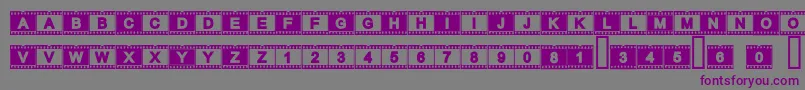 Acfilmstrip-Schriftart – Violette Schriften auf grauem Hintergrund