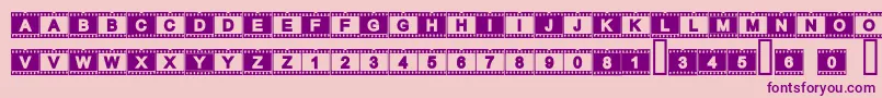 Шрифт Acfilmstrip – фиолетовые шрифты на розовом фоне