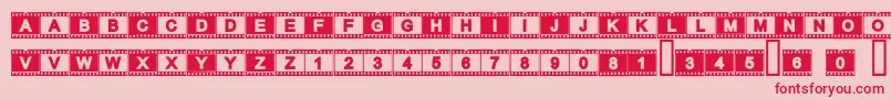 Acfilmstrip-Schriftart – Rote Schriften auf rosa Hintergrund