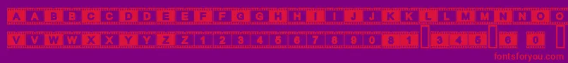 Acfilmstrip-Schriftart – Rote Schriften auf violettem Hintergrund