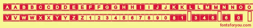 fuente Acfilmstrip – Fuentes Rojas Sobre Fondo Amarillo