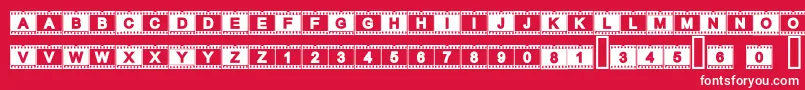 Acfilmstrip Font – White Fonts on Red Background