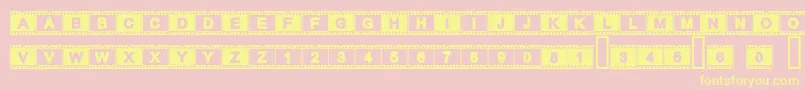 Acfilmstrip-Schriftart – Gelbe Schriften auf rosa Hintergrund