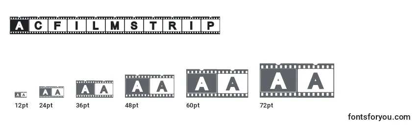 Größen der Schriftart Acfilmstrip
