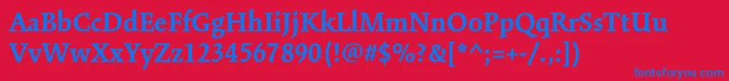 フォントKinesisstdBold – 赤い背景に青い文字