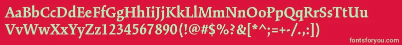 fuente KinesisstdBold – Fuentes Verdes Sobre Fondo Rojo