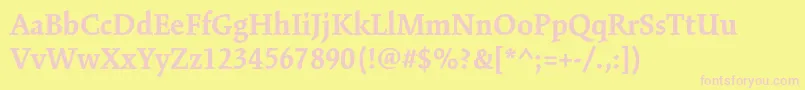 KinesisstdBold Font – Pink Fonts on Yellow Background