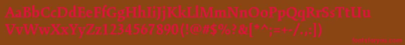 フォントKinesisstdBold – 赤い文字が茶色の背景にあります。