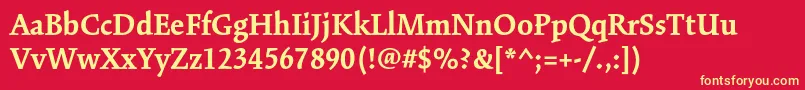 KinesisstdBold Font – Yellow Fonts on Red Background