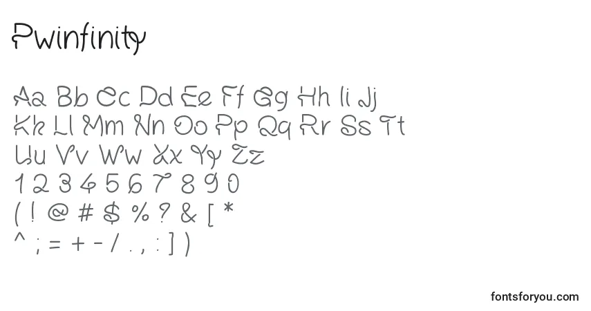 Czcionka Pwinfinity – alfabet, cyfry, specjalne znaki
