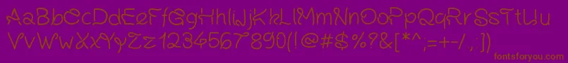 Pwinfinity-Schriftart – Braune Schriften auf violettem Hintergrund
