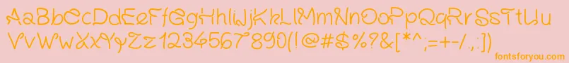 Pwinfinity Font – Orange Fonts on Pink Background