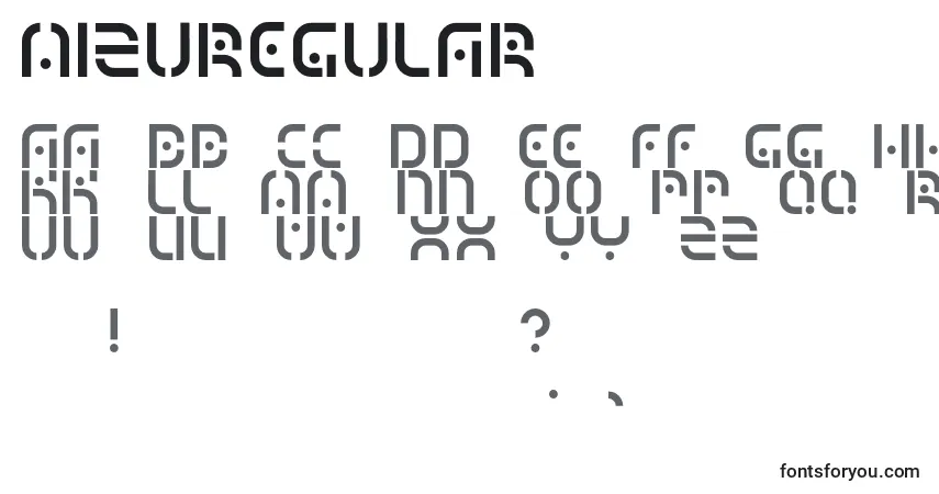 Schriftart MizuRegular – Alphabet, Zahlen, spezielle Symbole