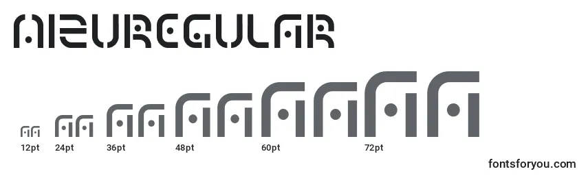 Размеры шрифта MizuRegular
