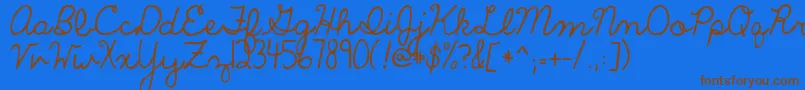 Fonte Theonlyexception – fontes marrons em um fundo azul