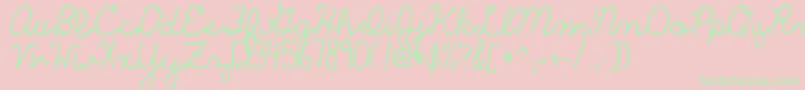 Theonlyexception-Schriftart – Grüne Schriften auf rosa Hintergrund