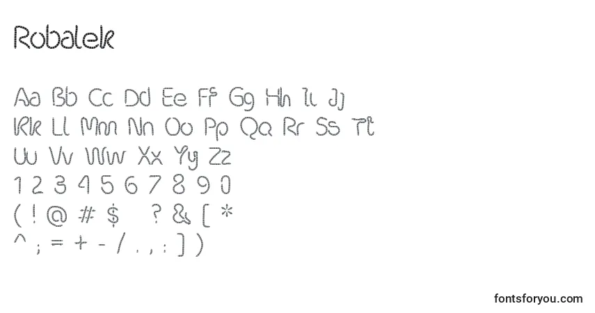 Czcionka Robalek – alfabet, cyfry, specjalne znaki