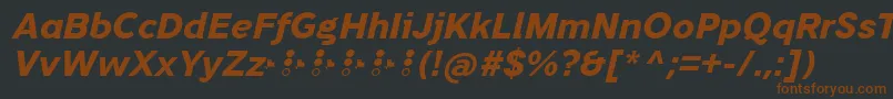 TripletaExtraboldItalic-fontti – ruskeat fontit mustalla taustalla