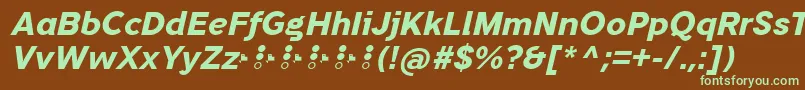 TripletaExtraboldItalic-fontti – vihreät fontit ruskealla taustalla