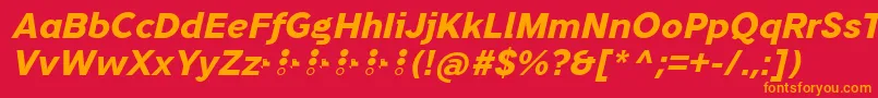 フォントTripletaExtraboldItalic – 赤い背景にオレンジの文字